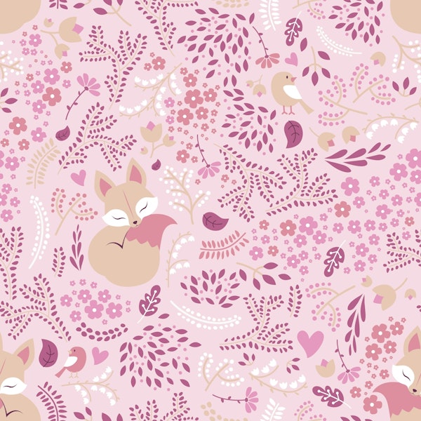 Sleeping Fox - pink