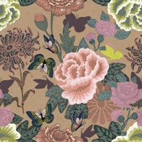Vintage Blossoms and Butterflies wallpaper