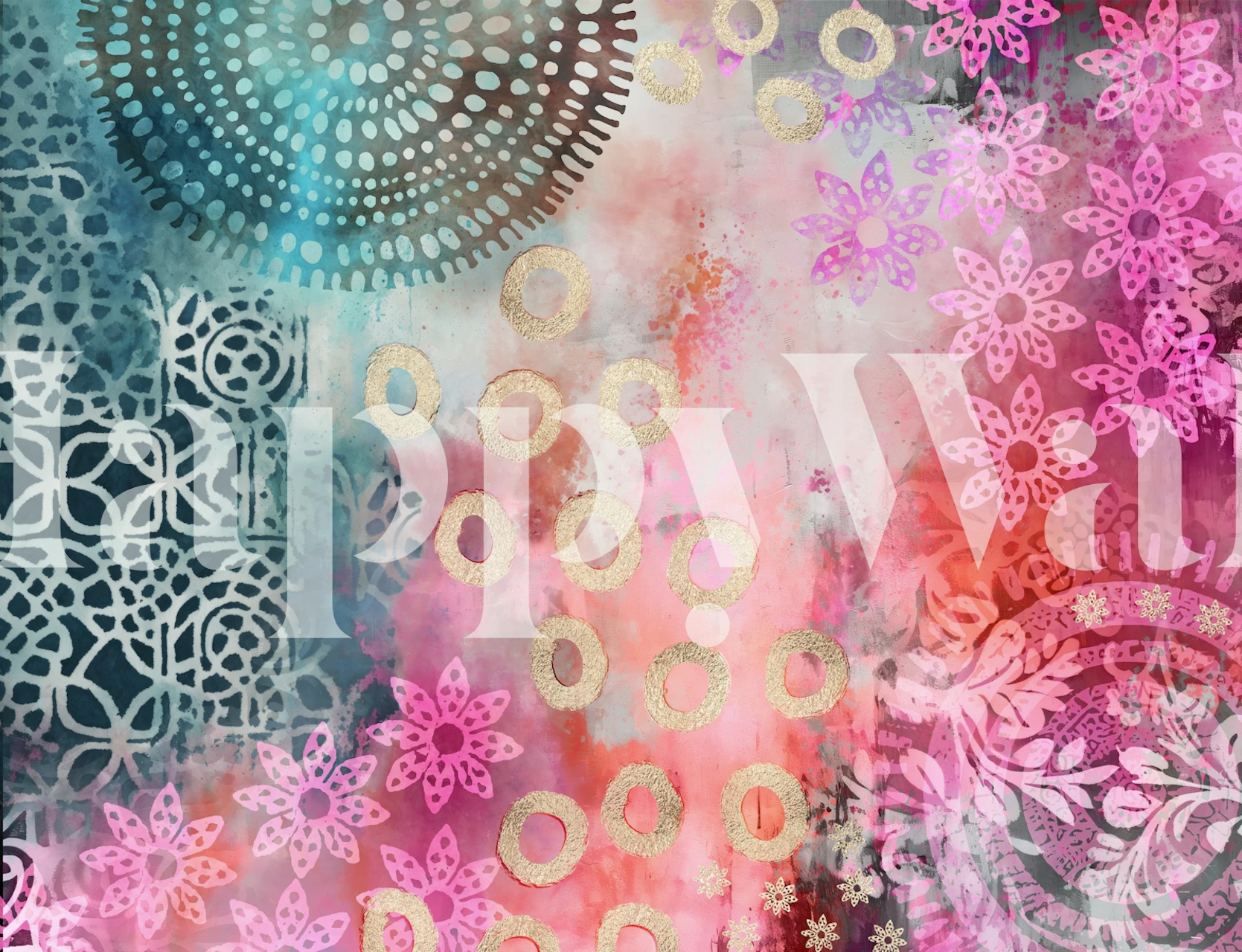 Papel de parede Bohemian Dreamscape em um quarto