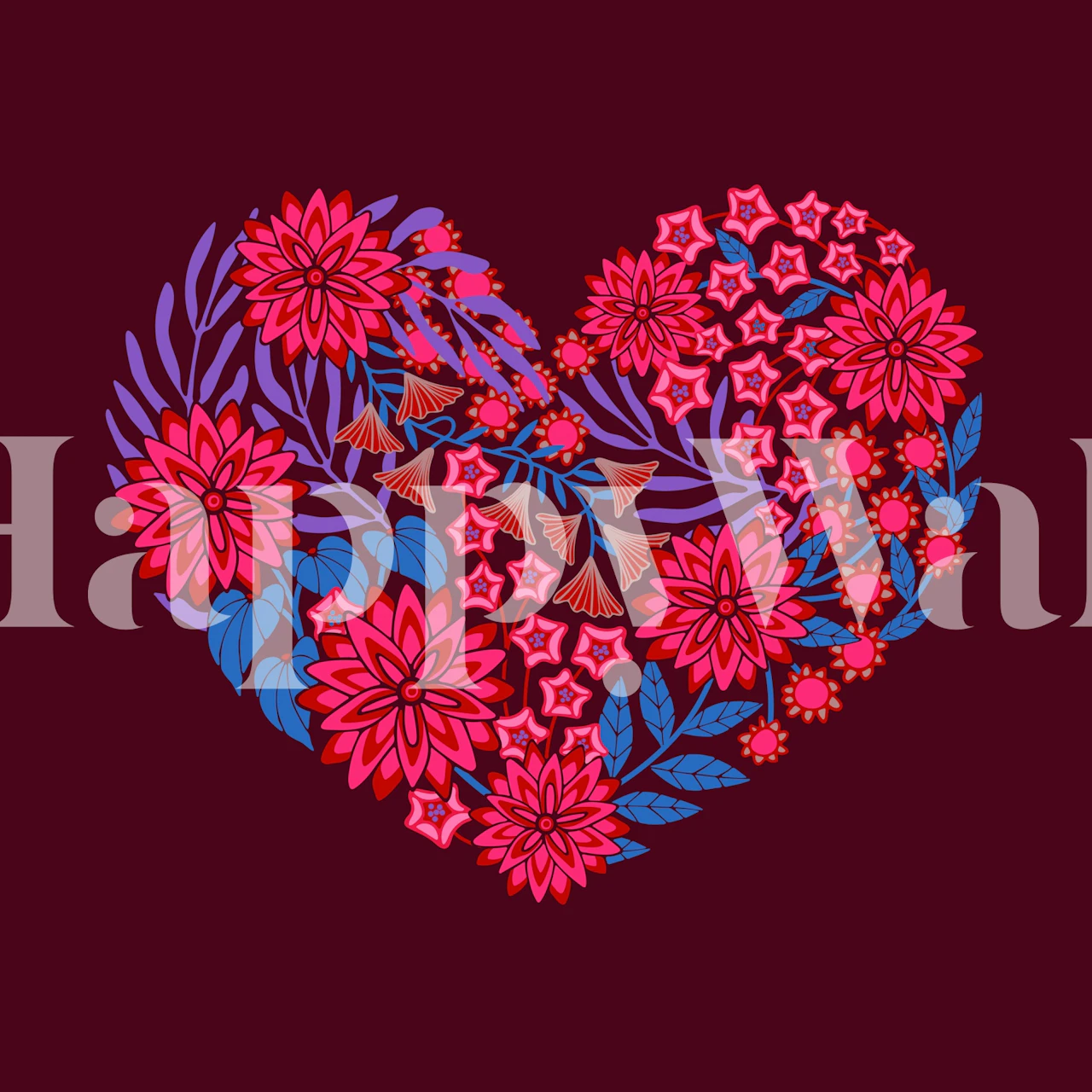 Flowered Heart tapeta w kwiaty