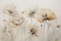 Gentle Poppy Flower Meadow wallpaper