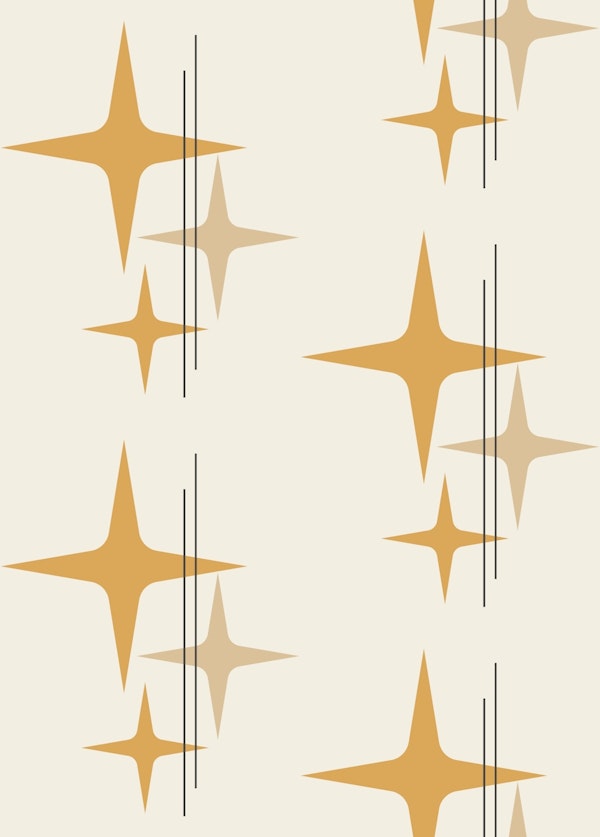 Mid-Century Modern Atomic Stars Subtle Retro