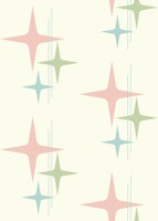 Mid Century Modern Atomic Stars Light Pastel carta da parati