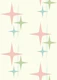 Mid Century Modern Atomic Stars Light Pastel