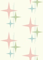 Midcentury Modern Atomic Stars Soft Pastel carta da parati