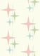 Midcentury Modern Atomic Stars Soft Pastel