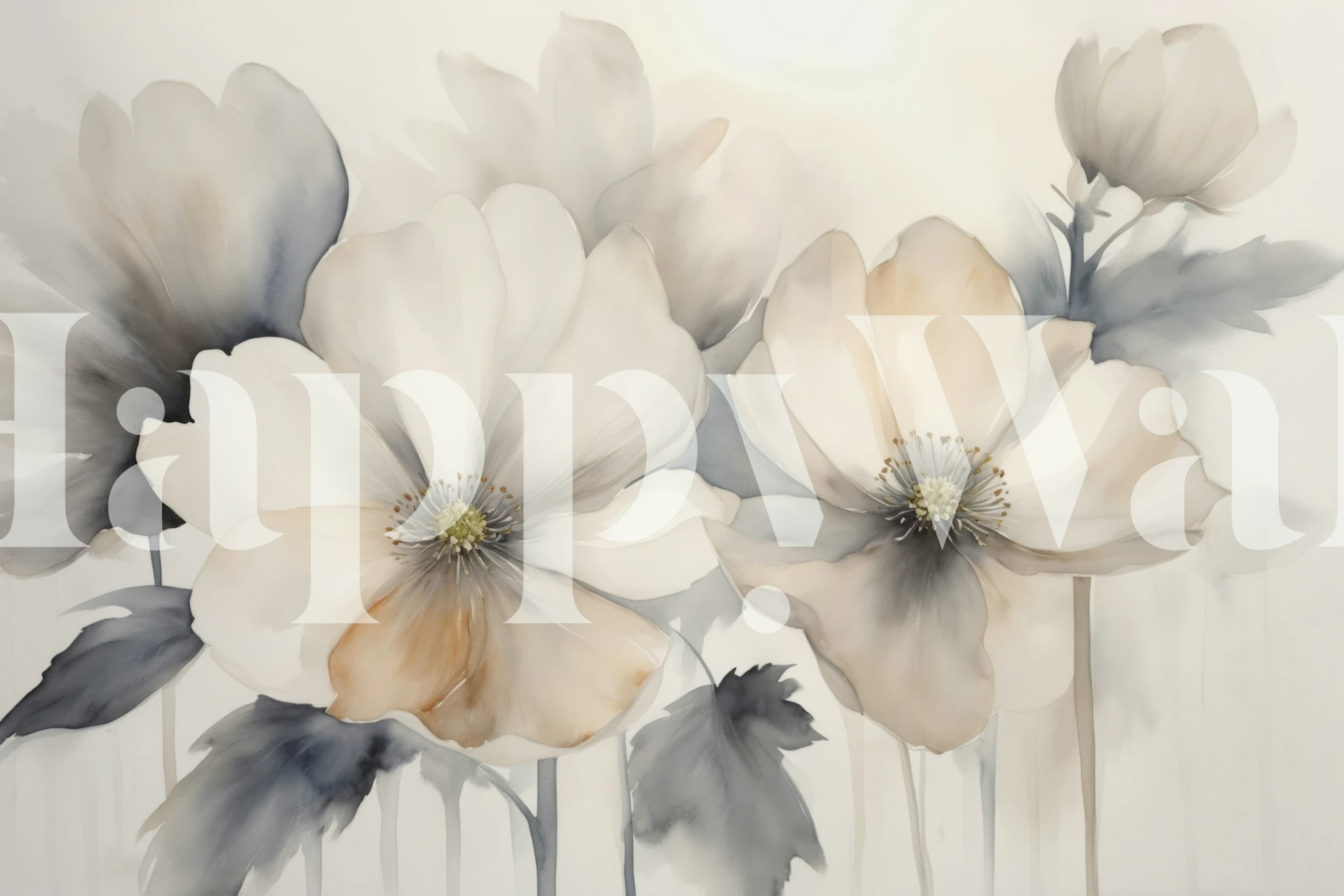 Blomster tapetdesign i et rum