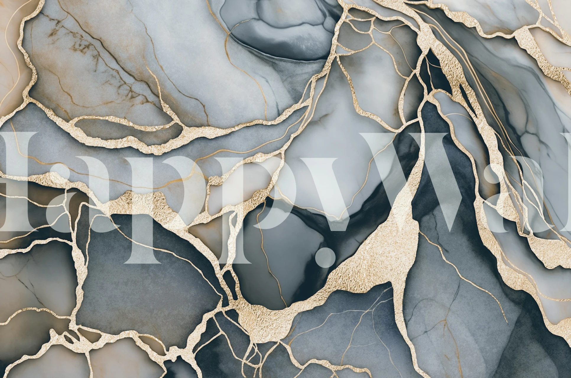 Luxurious gold and blue marble wzór tapety