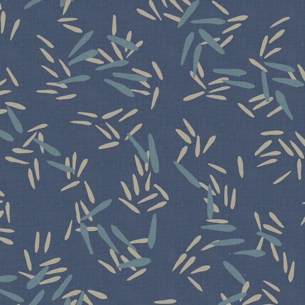 Bamboo Leaves on Muted Blue WM
