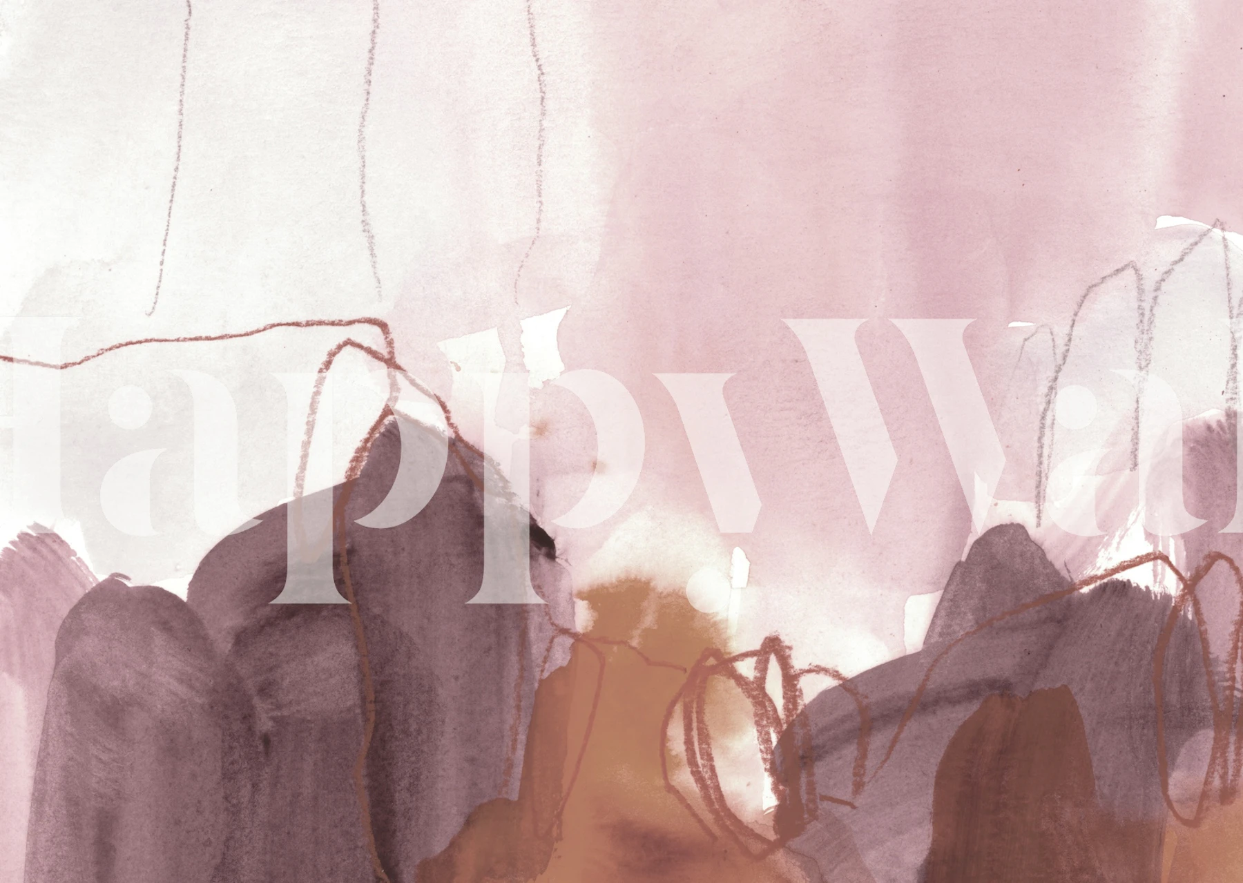 Drømmende abstrakt tapet i et moderne rum