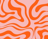 Groovy Retro Modern Liquid Swirl Pink Orange papiers peint