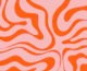 Groovy Retro Modern Liquid Swirl Pink Orange