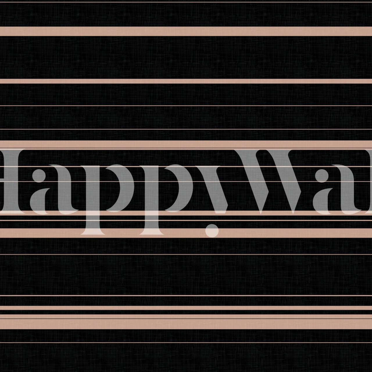 Black and blush horizontal striped wallpaper