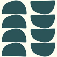 Abstract Geometric Shapes Pattern in Teal carta da parati