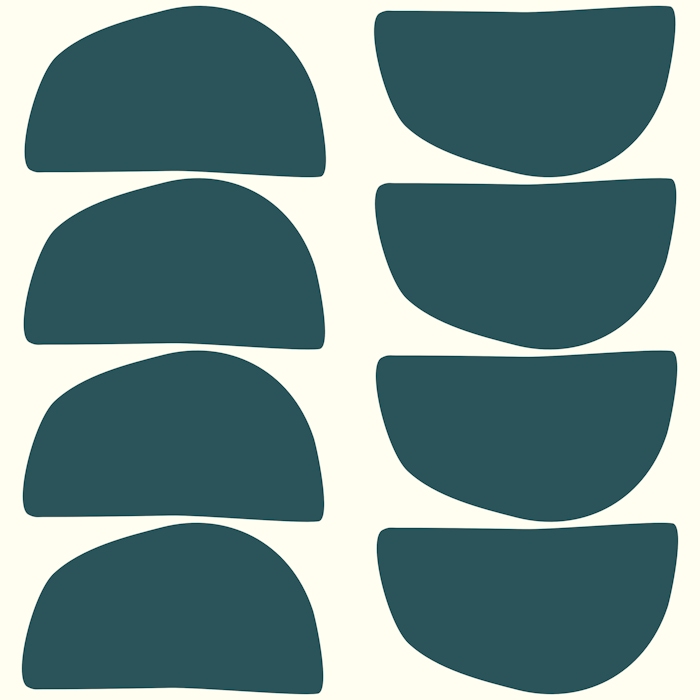 Abstract Geometric Shapes Pattern in Teal - Happywall