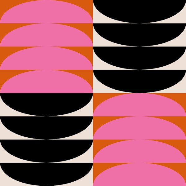 Modern Pink Orange Black Geometric Pattern