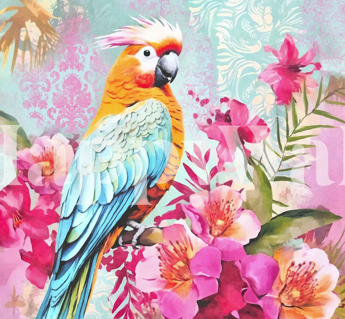 Tropical Parrot Paradise tapeta w pokoju