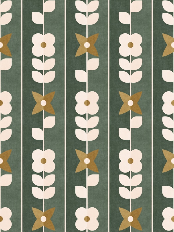 Mod Meadow on Pinstripes - green