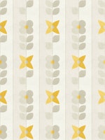 Mod Meadow on Pinstripes - sunshine yellow tapeta