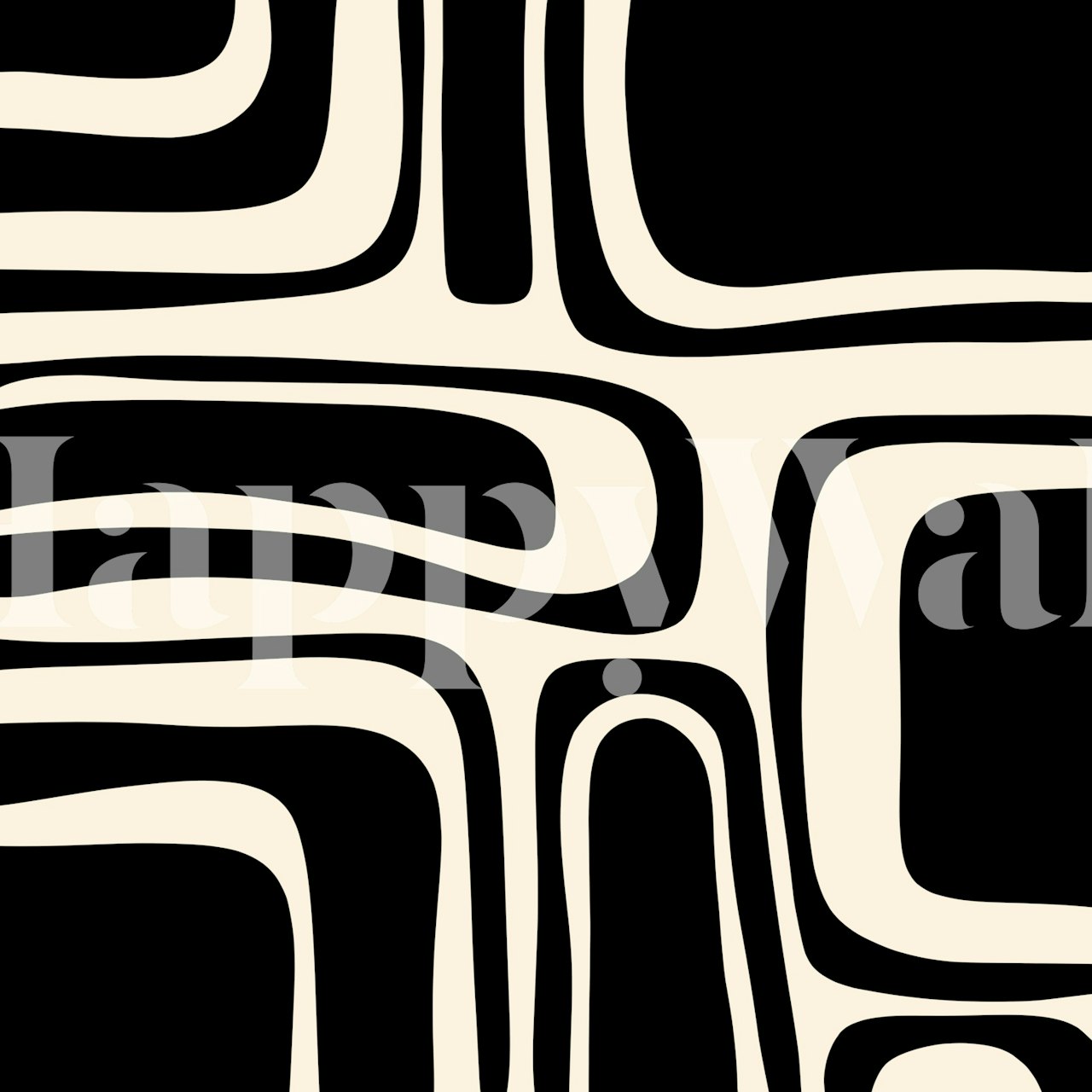 Midcentury Mod Palm Springs Abstract Black papel de parede