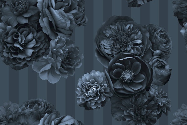 Blue Grey Regency Floral Affair