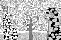 Tree of Life (black and white) ταπετσαρία