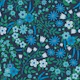 Summer Lavender and Daisies - blue on navy