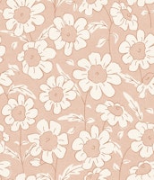 Vintage Daisy Meadow in Soft Blush Pink papiers peint