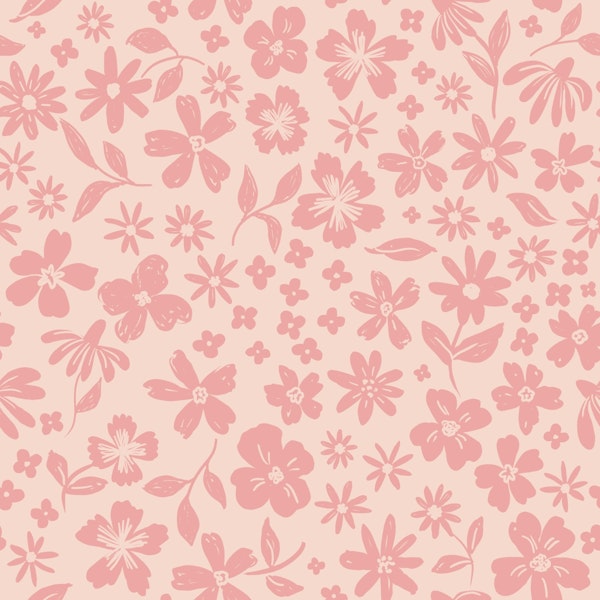 Organic Hand Drawn Wildflower Soft Pink