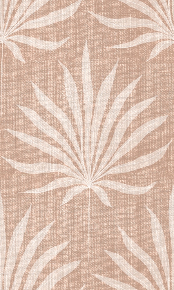 Refined Boho Coastal Palm Frond Warm Beige