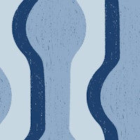 Sky Blue Retro Shapes Modern Abstract Stripes tapet