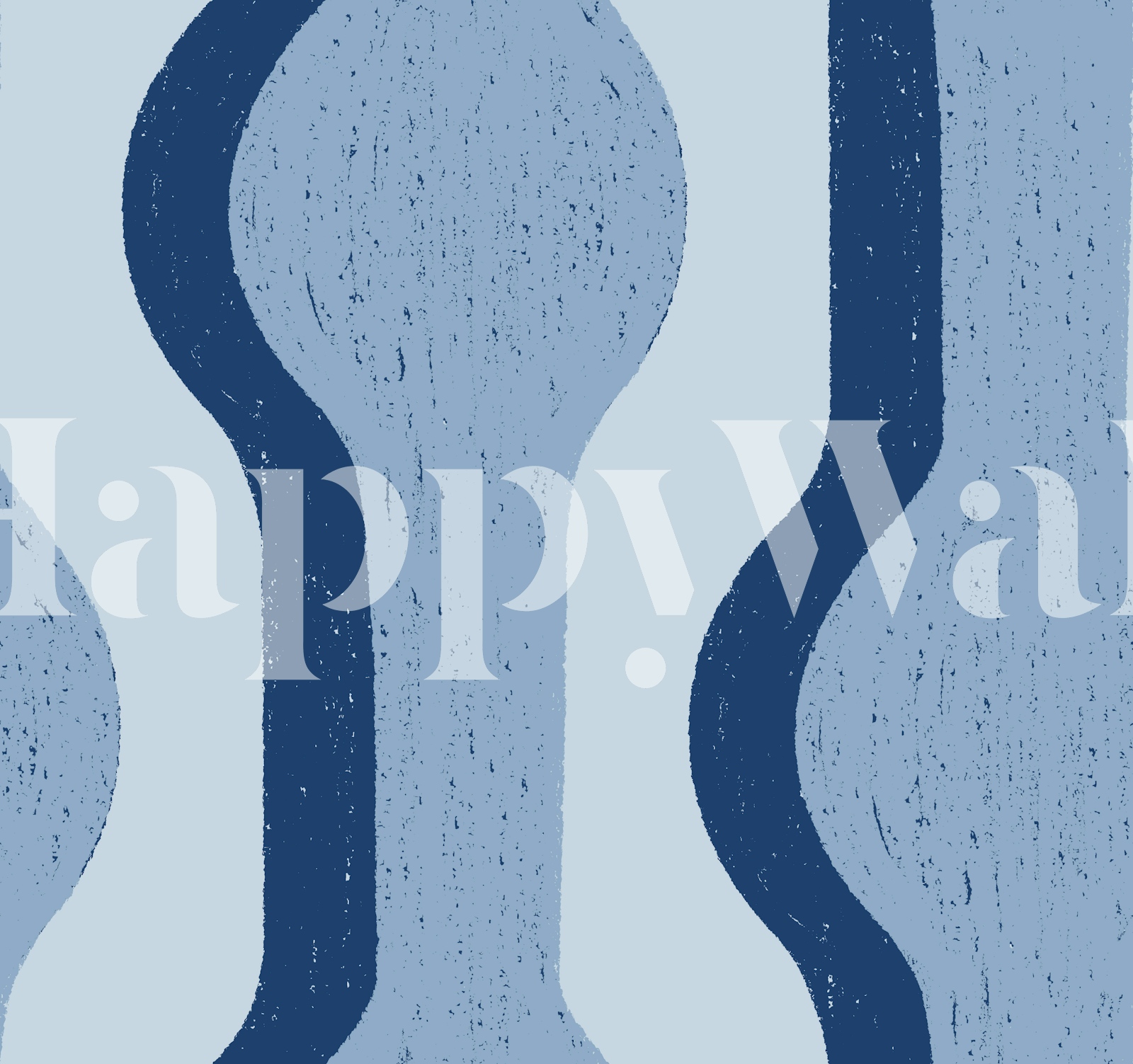 Sky Blue Retro Shapes Wallpaper | happywall.com