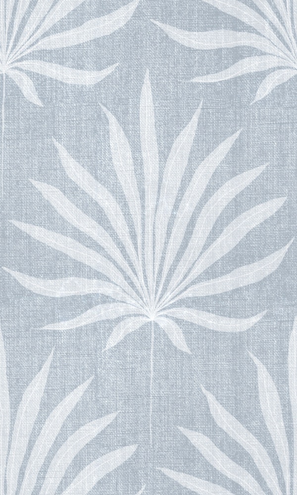 Refined Boho Coastal Palm Cool Soft Blue