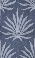 Refined Boho Coastal Palm Frond Denim Blue carta da parati