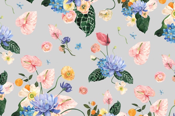 Exotic Watercolor Flowers