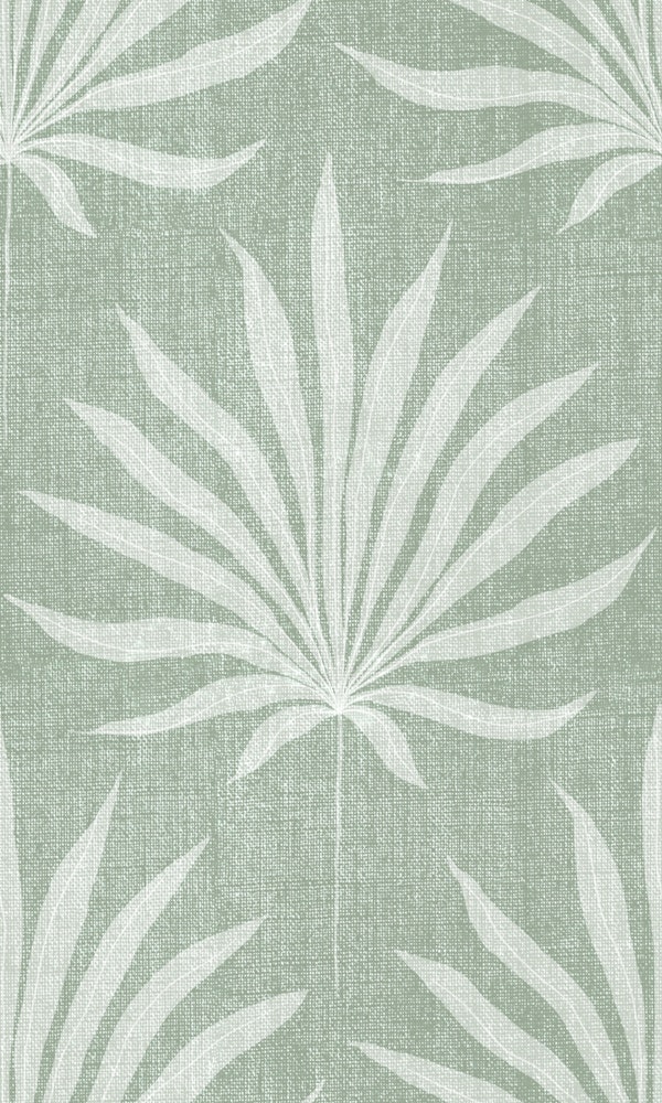 Refined Boho Coastal Palm Frond Sage Green