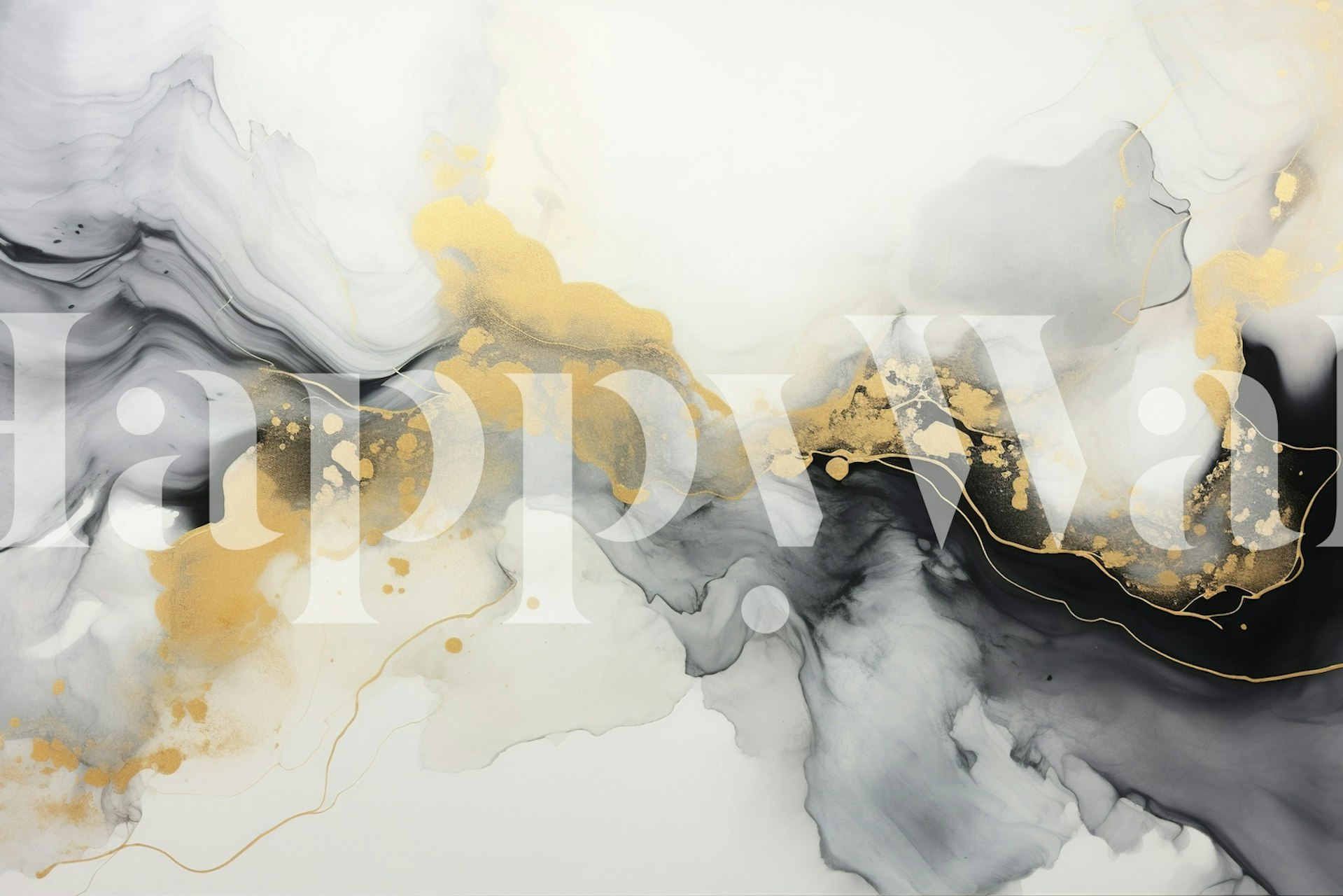 Ταπετσαρία Golden Marble Swirls σε ένα δωμάτιο