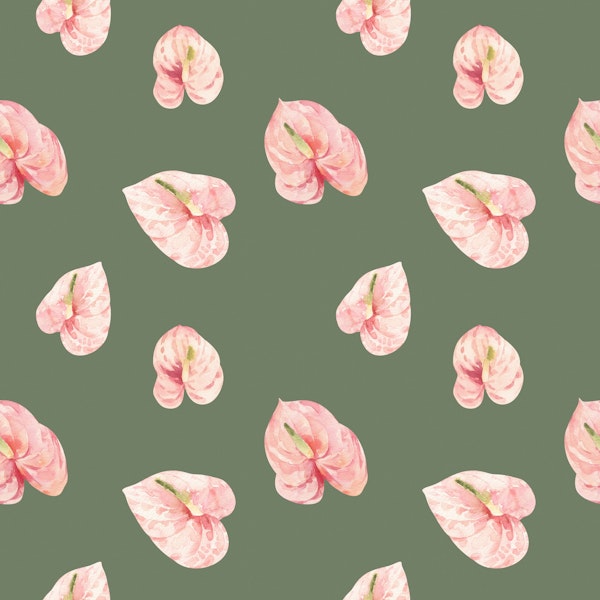 Minimalist Anthurium Flower Pattern