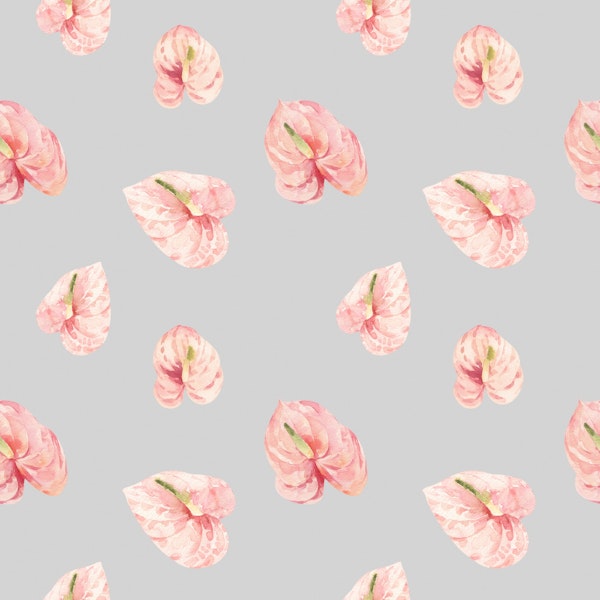 Elegant Pink Flamingo Flower Pattern