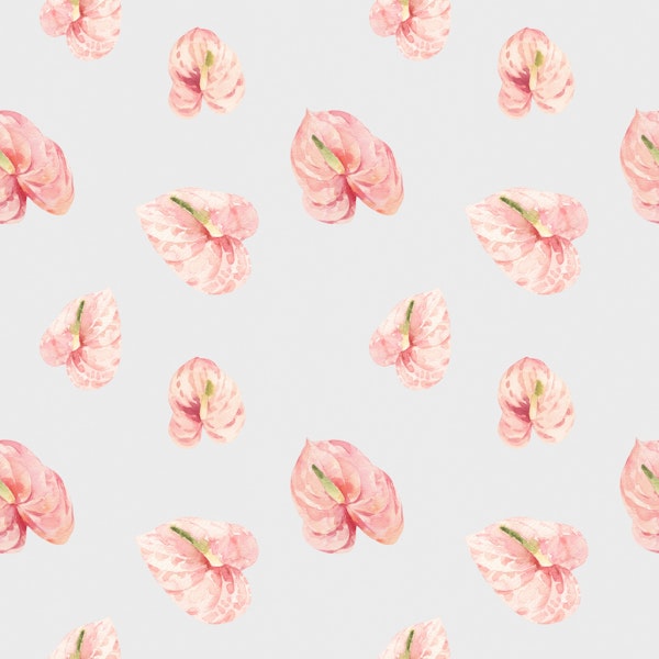 Scattered Pink Tropical Flowers