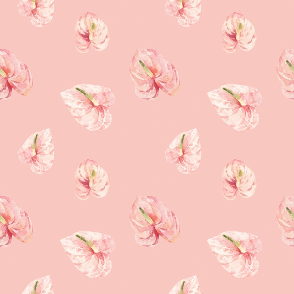 Soft Pink Tropical Floral Pattern