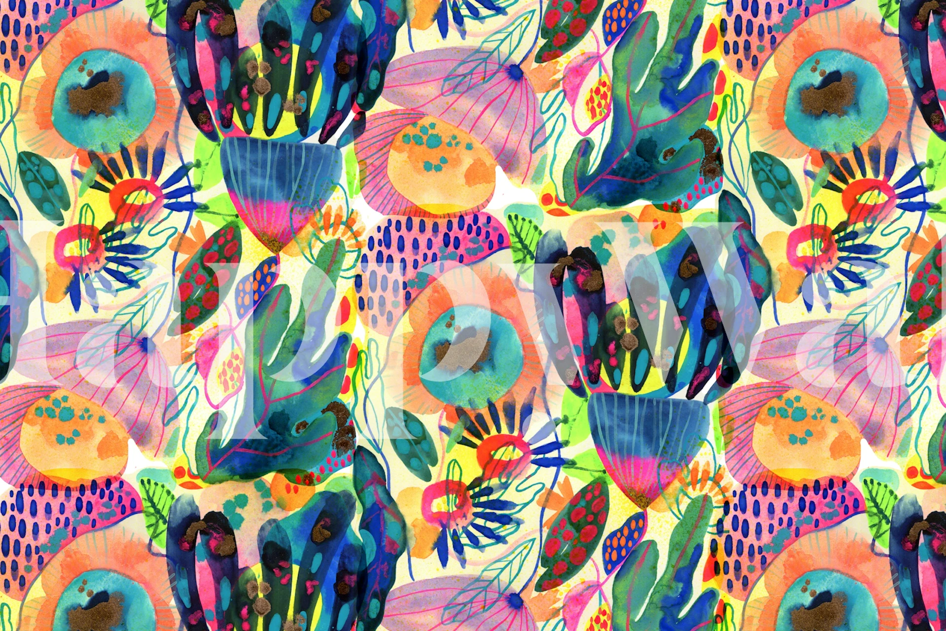 Wzór tapety Vibrant Maracaibo Pattern w pokoju