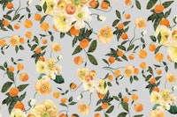 Lucid Blooms with Oranges on Gray ταπετσαρία