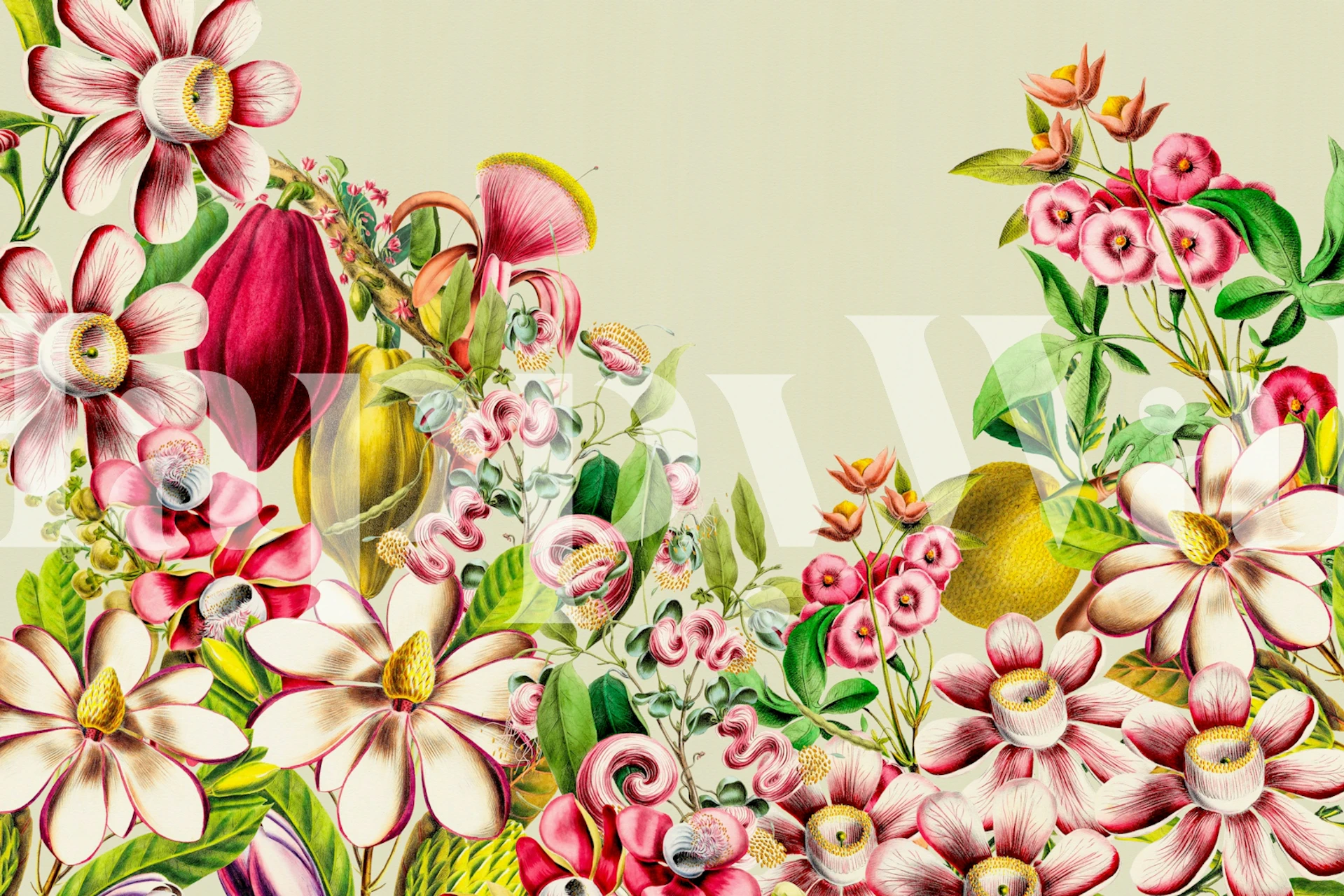 Vintage Botanical Flower Garden tapet