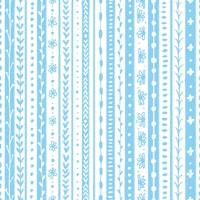 Floral doodle stripes in baby blue and white tapet