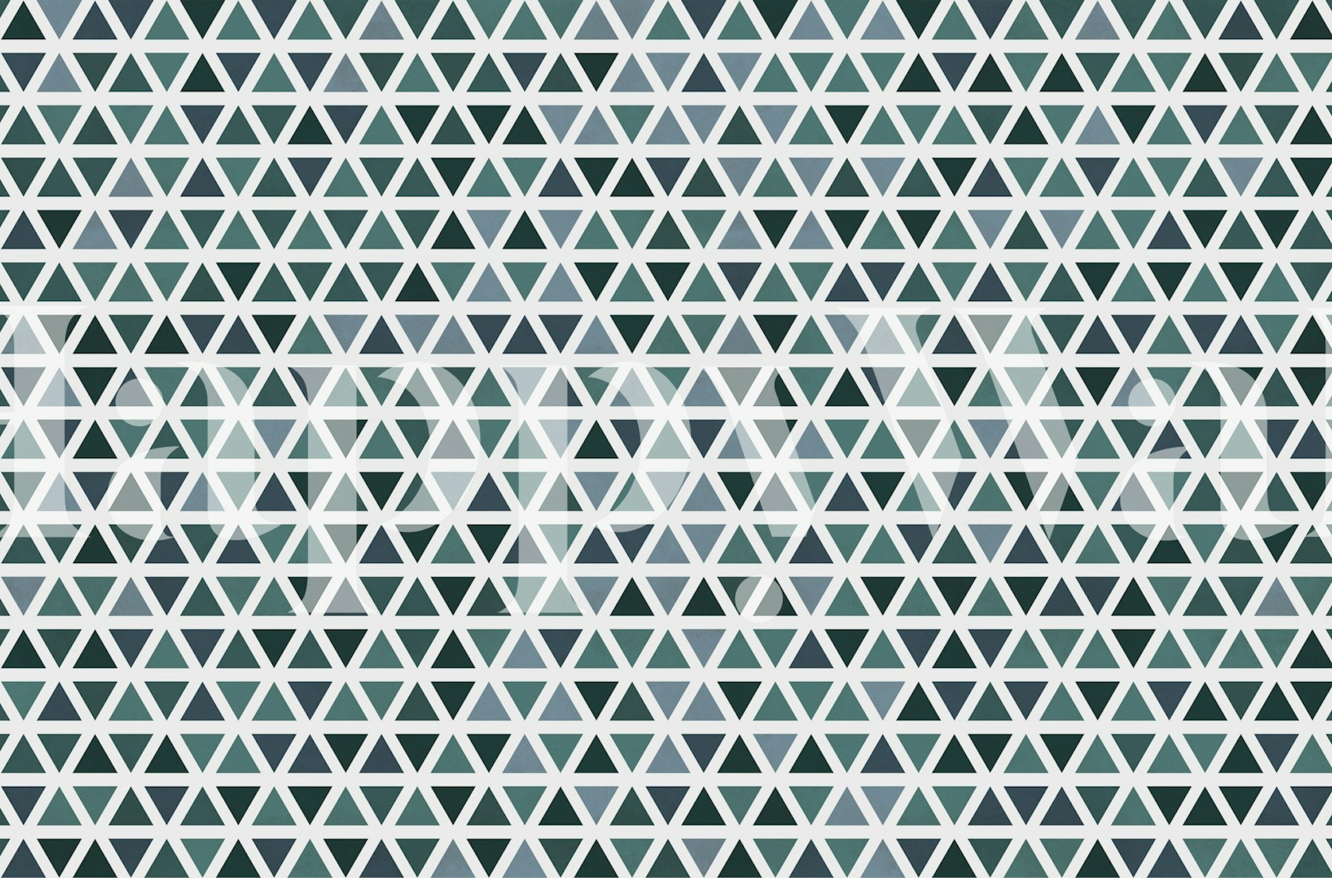 Triangles of Teal wallpaper in a room