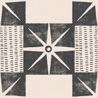 Retro Starburst Block - Minimal Mid Mod Black papiers peint