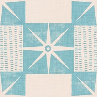 Retro Starburst Block - Minimal Mid Mod Blue papiers peint