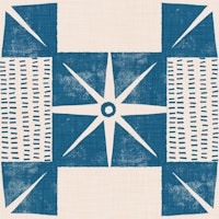 Retro Starburst Block - Minimal Mid Mod Azur papiers peint