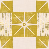 Retro Starburst Block - Minimal Mid Mod Lime papiers peint